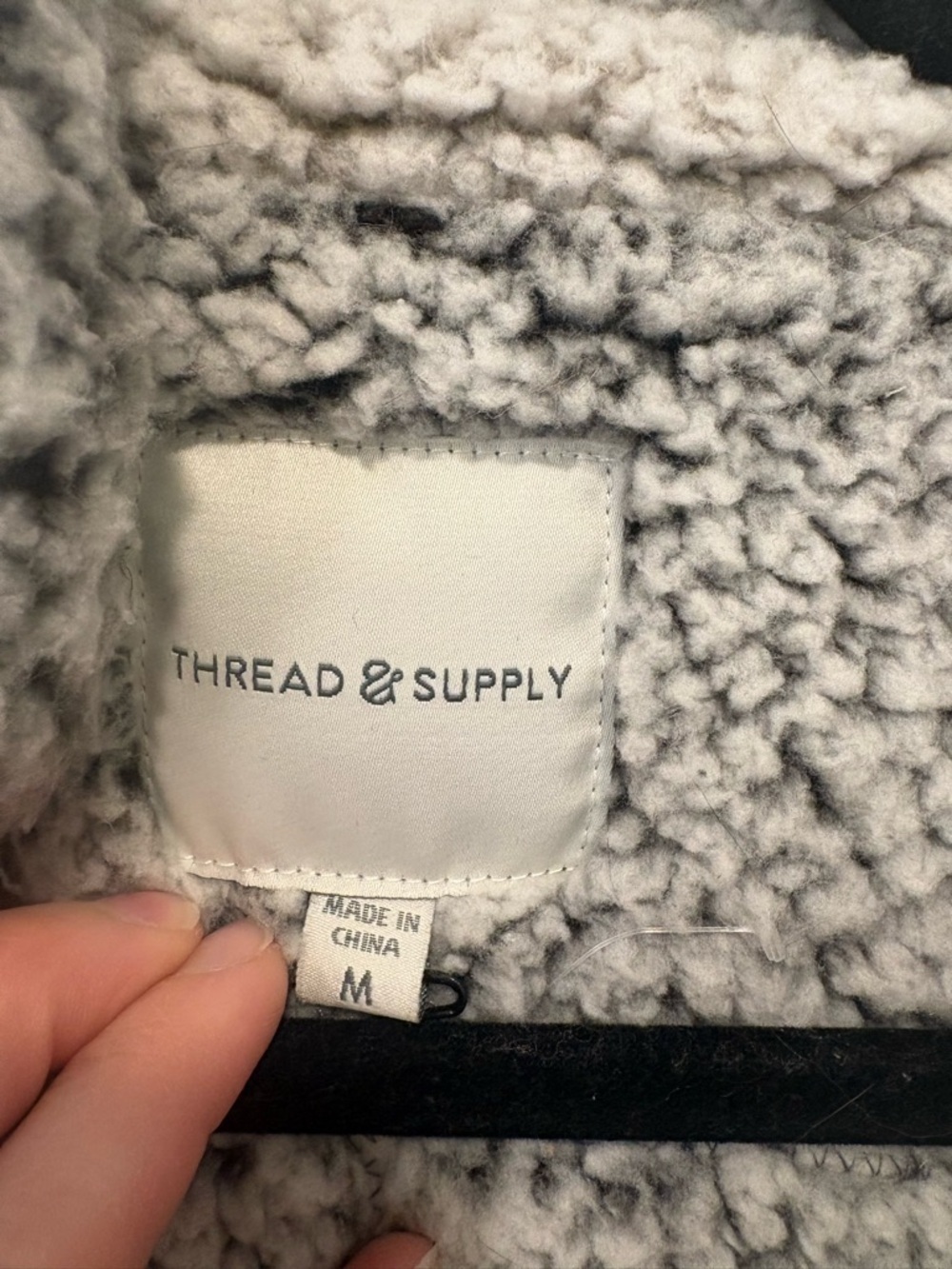 Thread & Supply Cream and Black Sherpa Jacket - Picture 3 of 3
